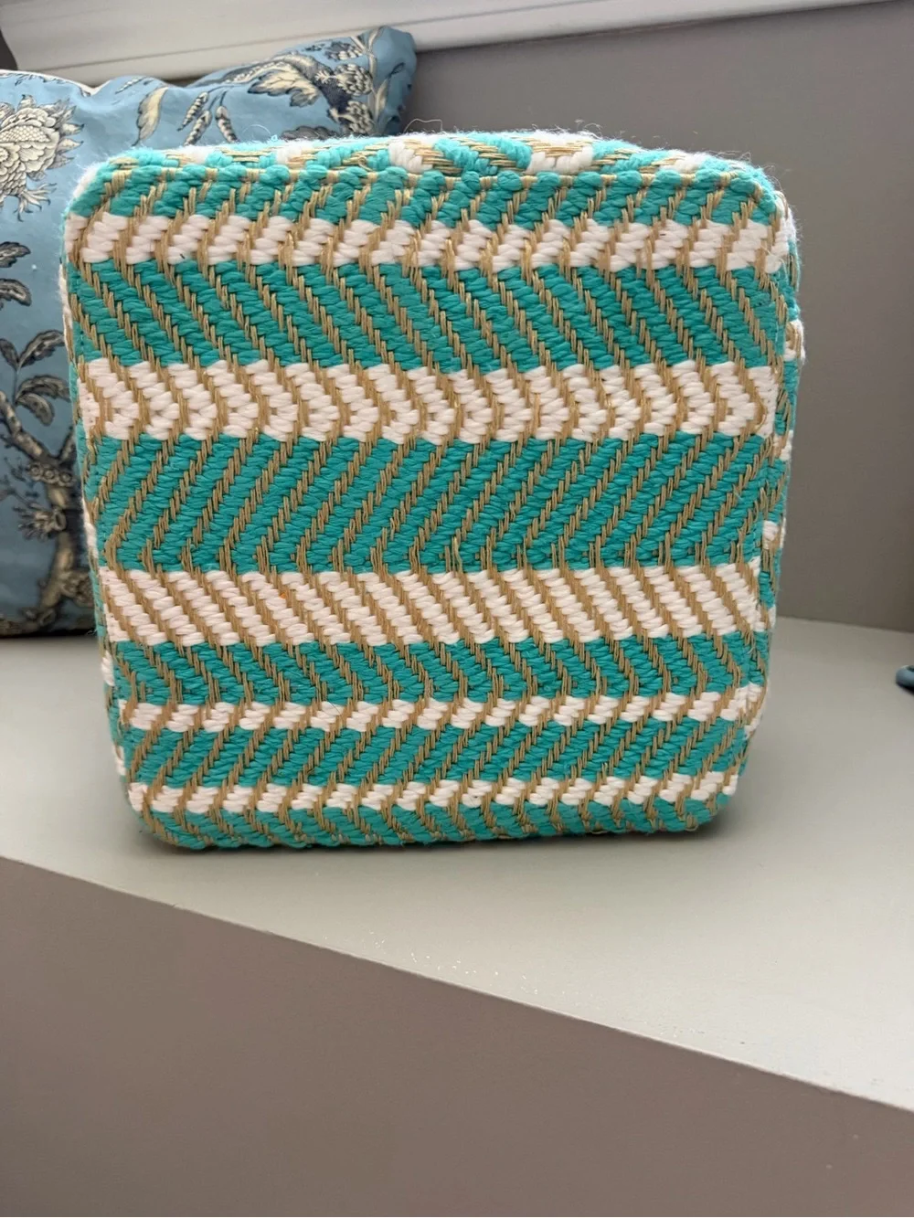 NWT Jen & Co Clear-Lined Woven Cosmetic Cases (4) in Aqua